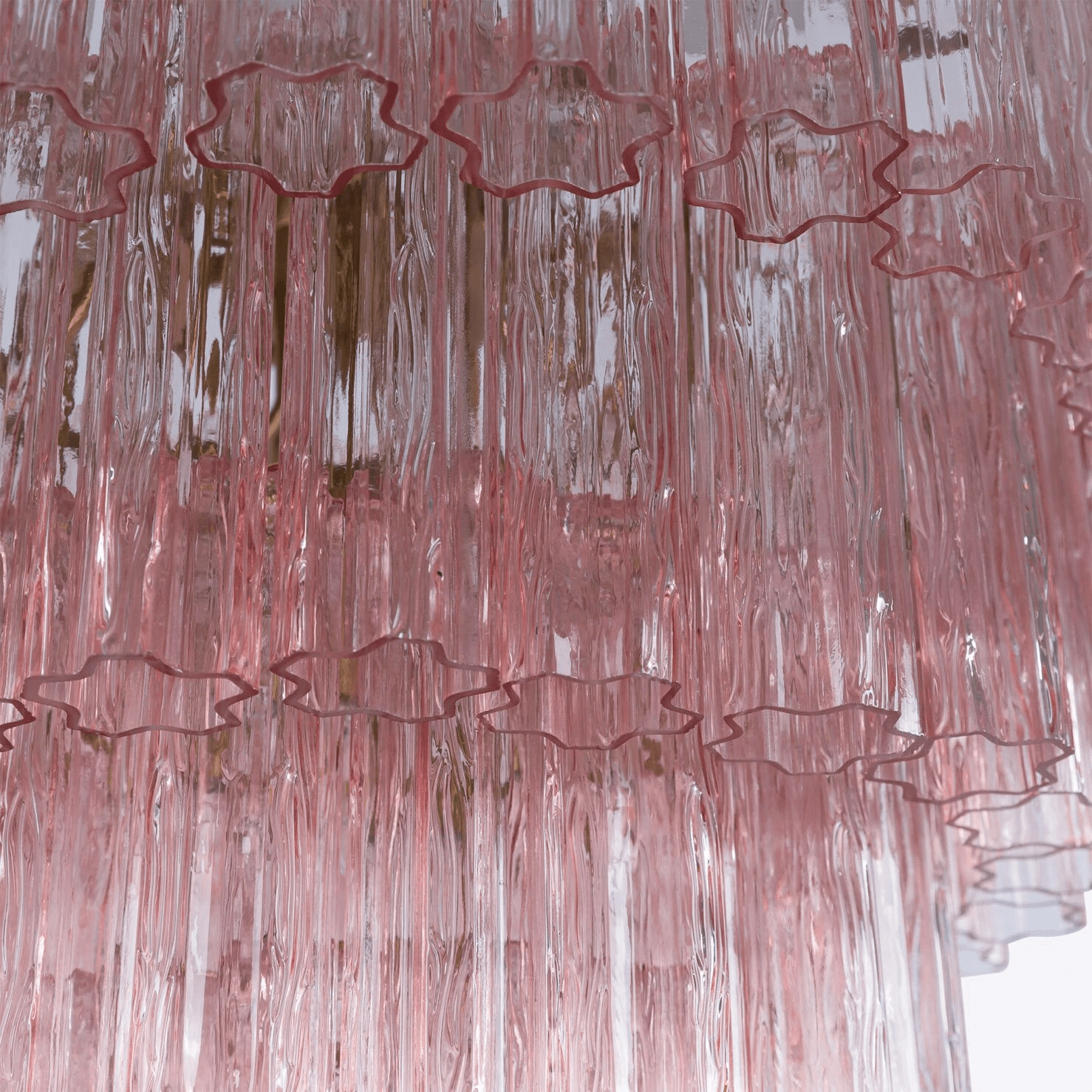 Aurora Chandelier Five Tier Fluted Glass Grande Mid Century - Letslighting