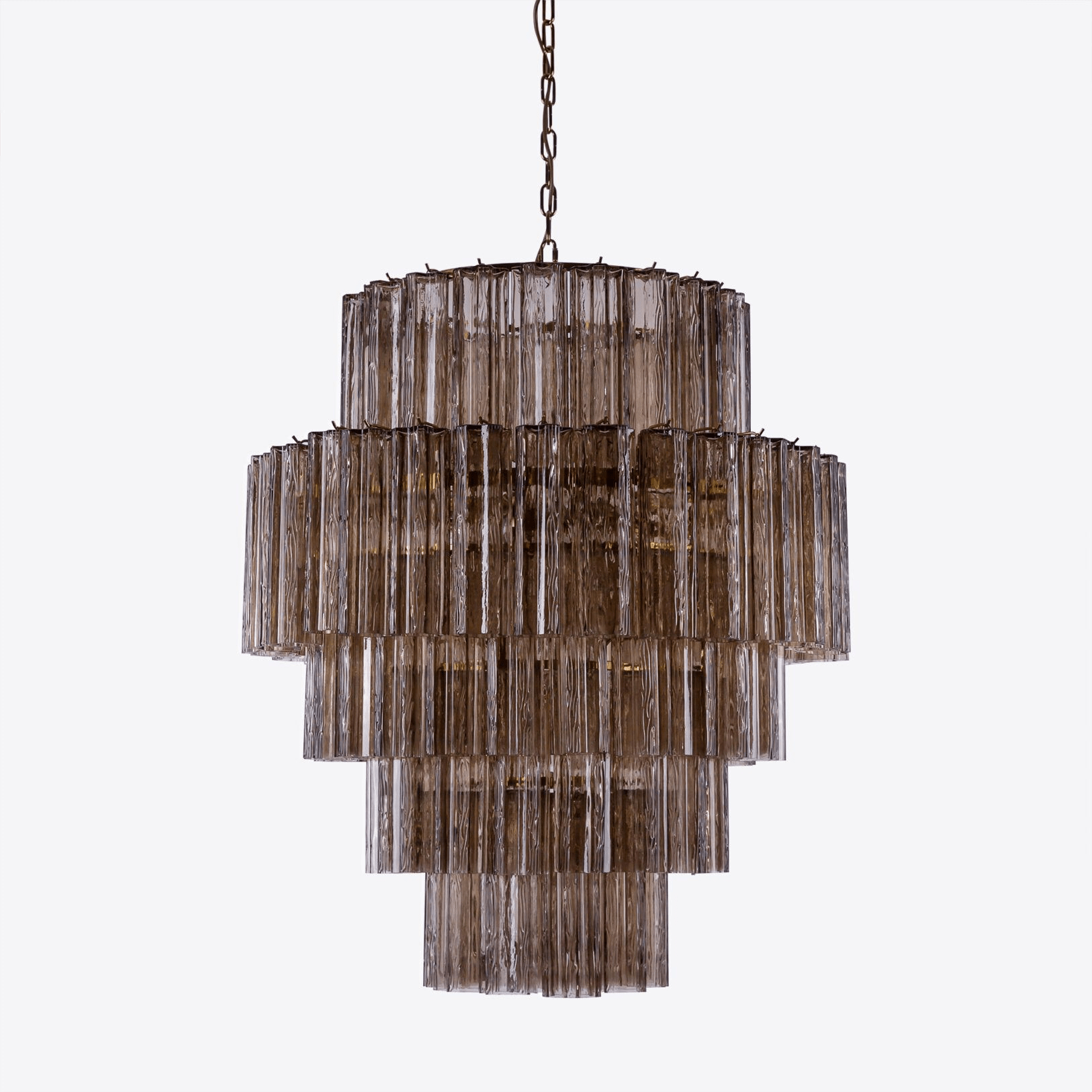 Aurora Chandelier Pink Prism Glass Layered Elegant - Letslighting
