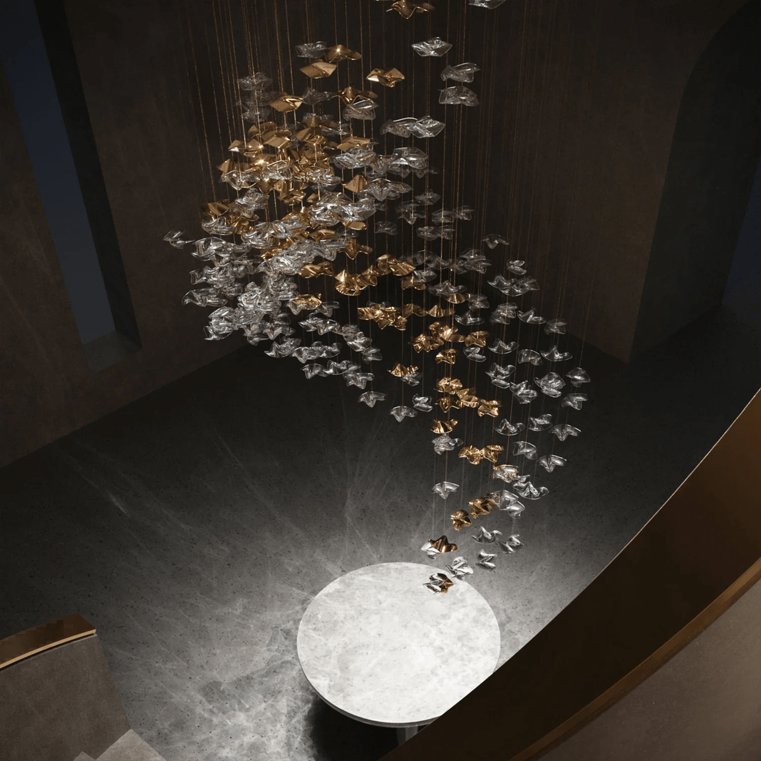 Cezorisra Luxury Brass Linear Chandelier - Blowlighting