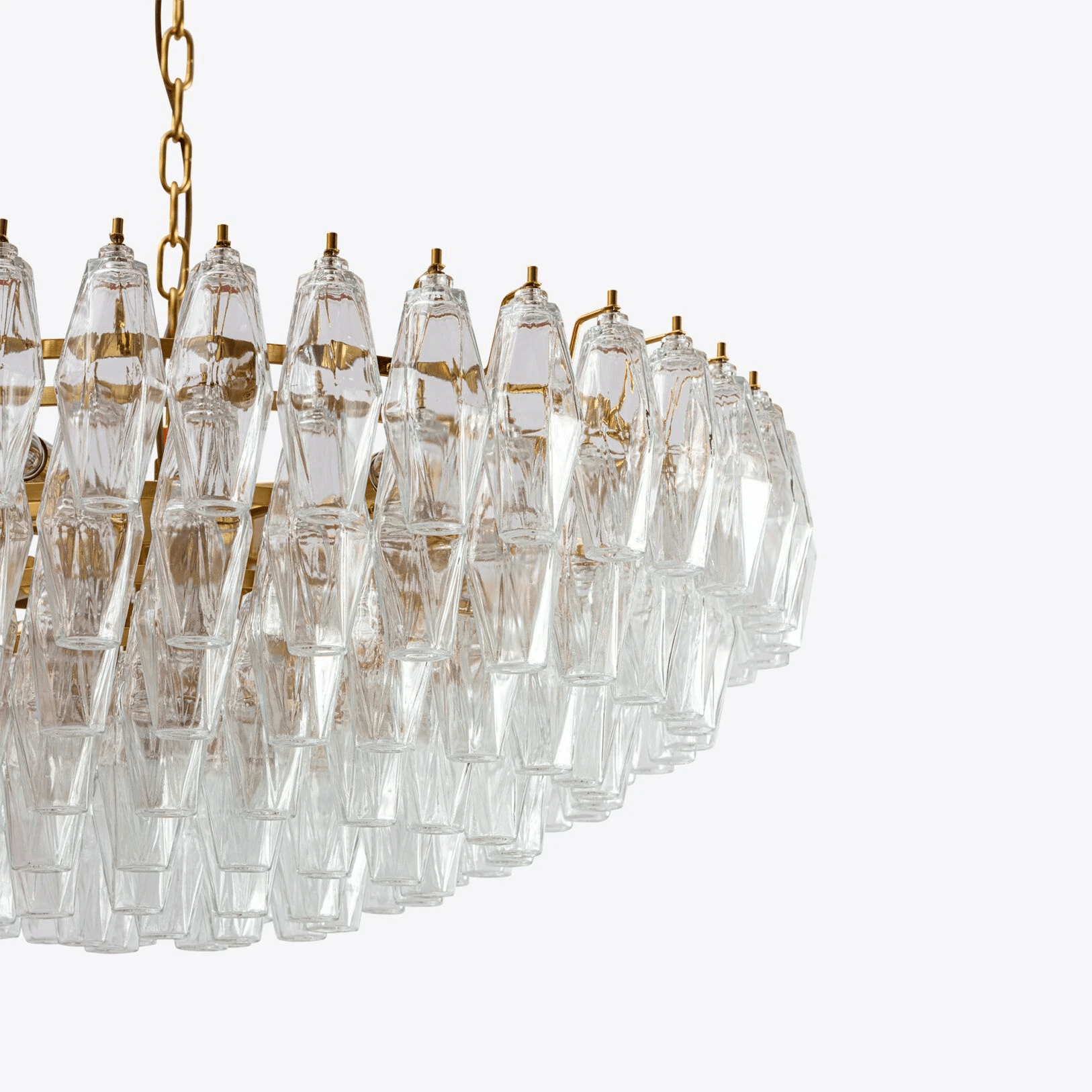 Aurora Chandelier Clear Murano Glass Polyhedron Vintage - Blowlighting