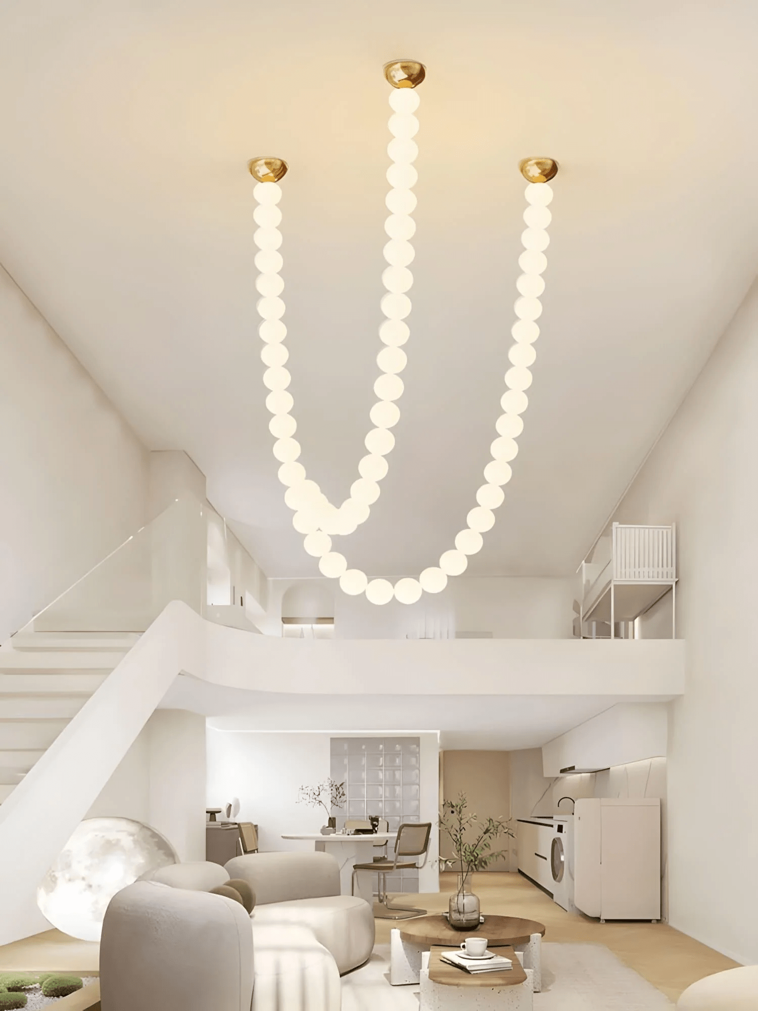 PearlCascade Glass Bead Chandelier - Blowlighting
