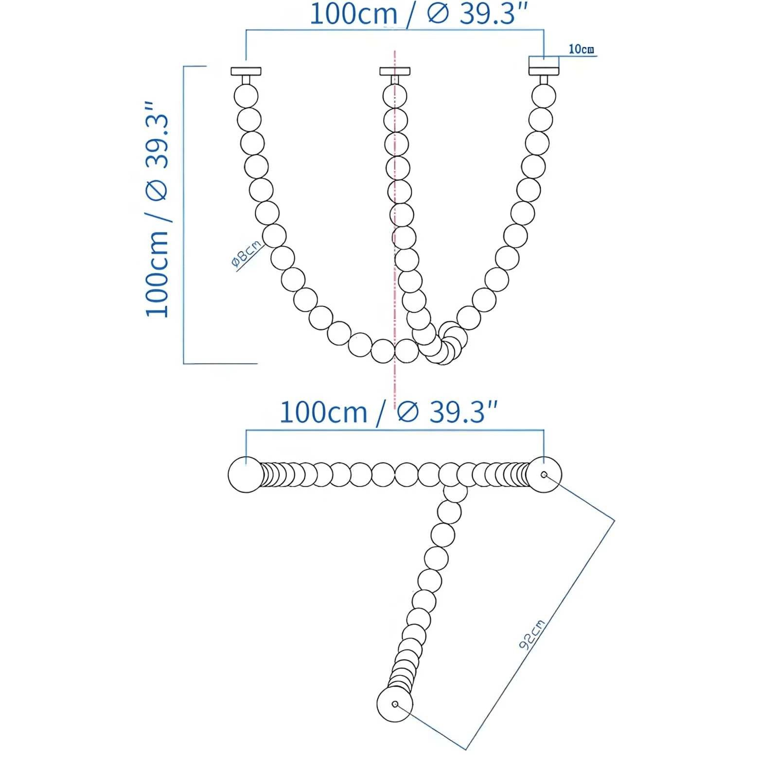 PearlCascade Glass Bead Chandelier - Blowlighting
