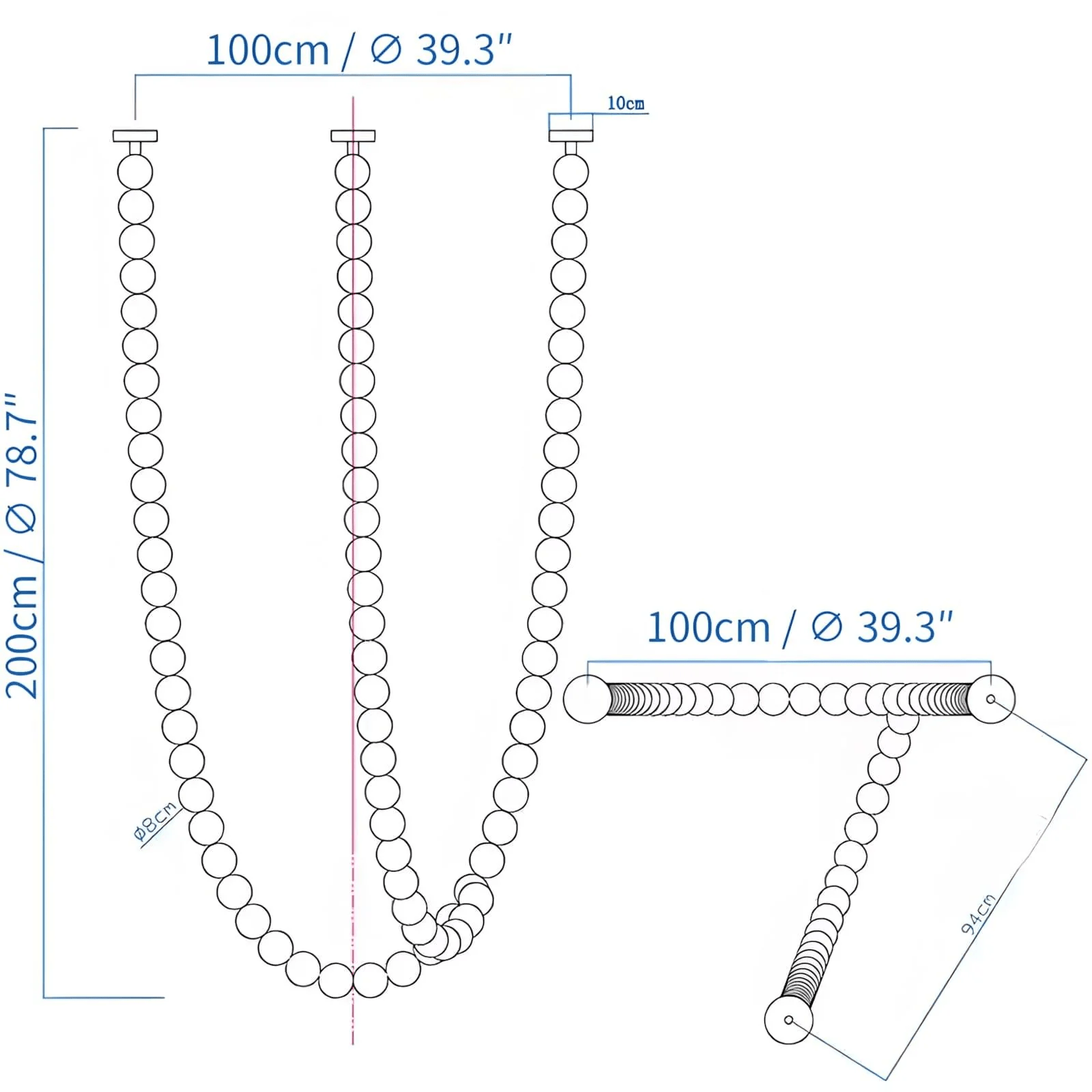 PearlCascade Glass Bead Chandelier - Blowlighting