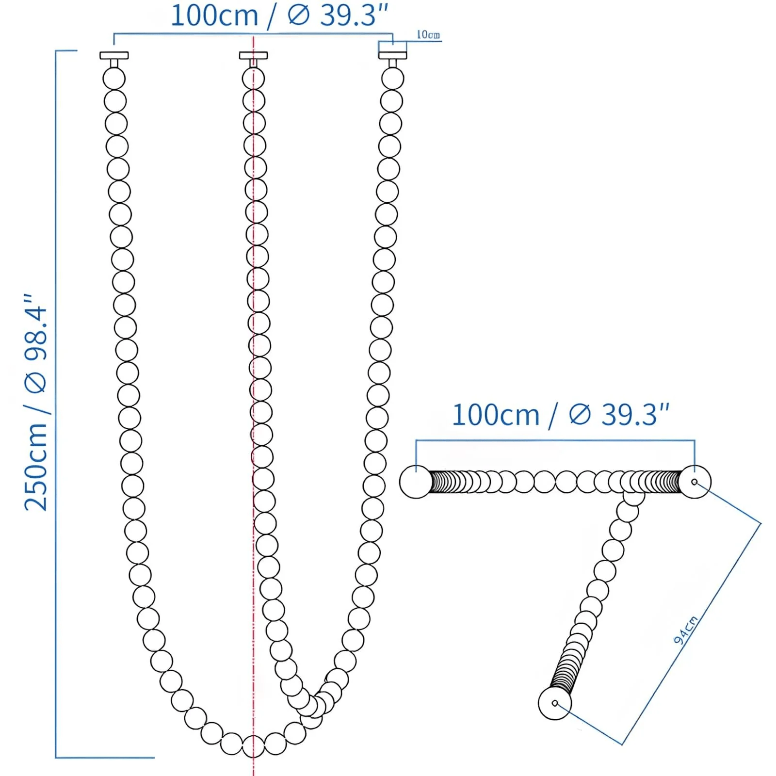PearlCascade Glass Bead Chandelier - Blowlighting