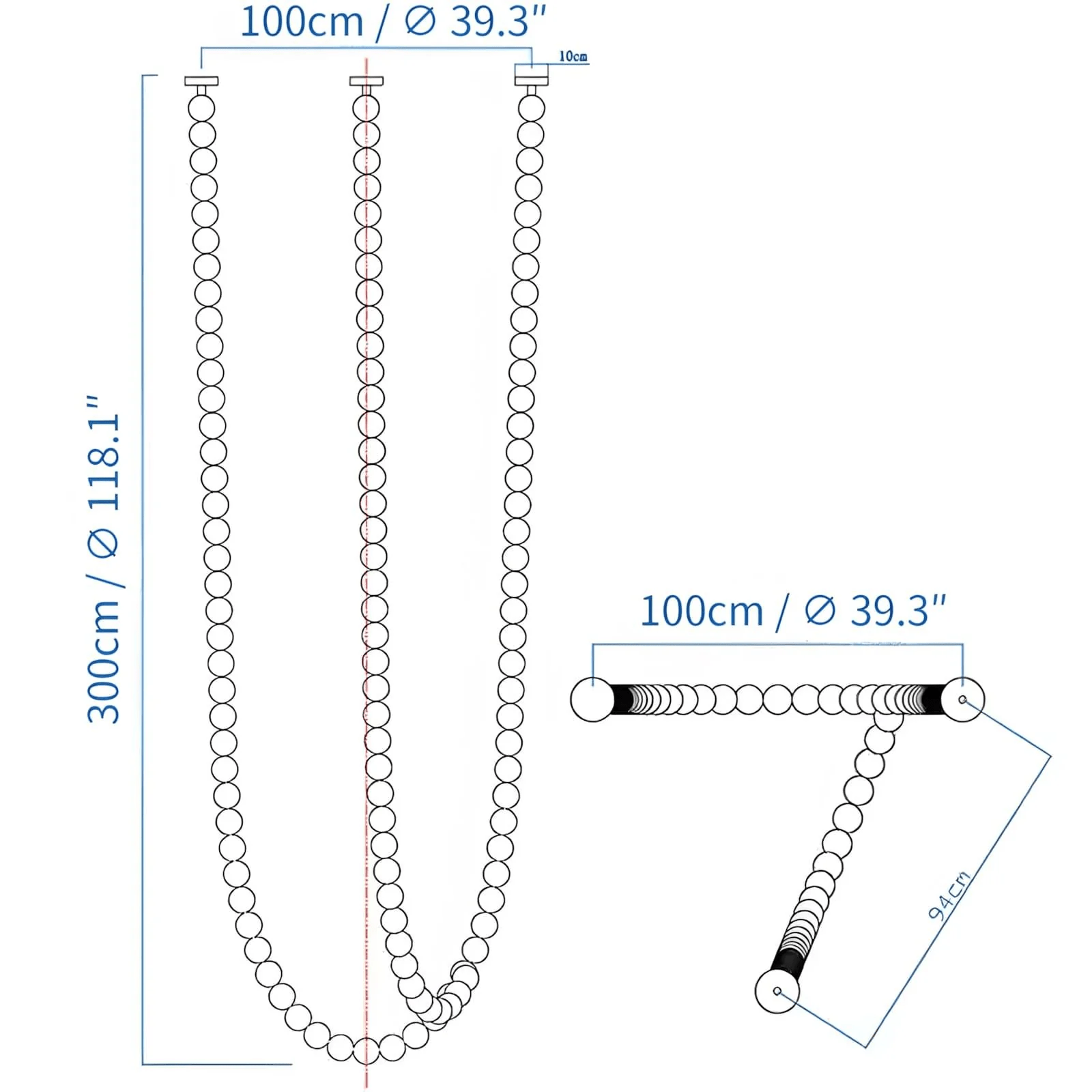 PearlCascade Glass Bead Chandelier - Blowlighting