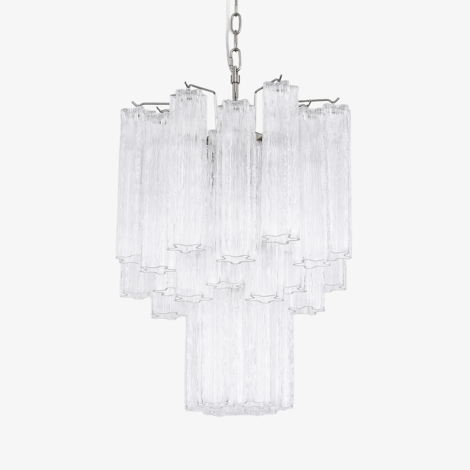 Aurora Chandelier Clear Murano Glass Tube Tiered Modern - Letslighting