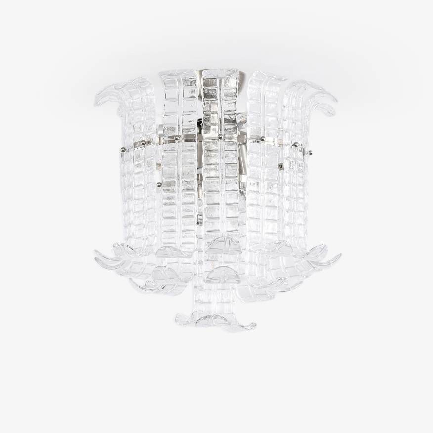 Aurora Ceiling Lamp Clear Murano Glass Flush Mount - Letslighting