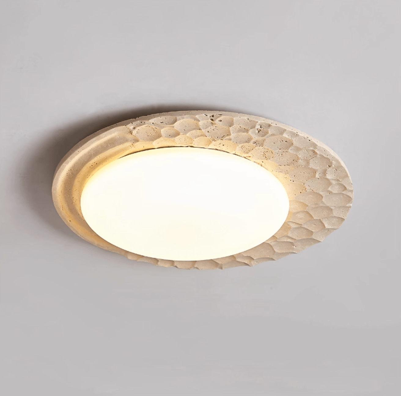 Ivsoris Textured Travertine Ceiling Light - Letslighting