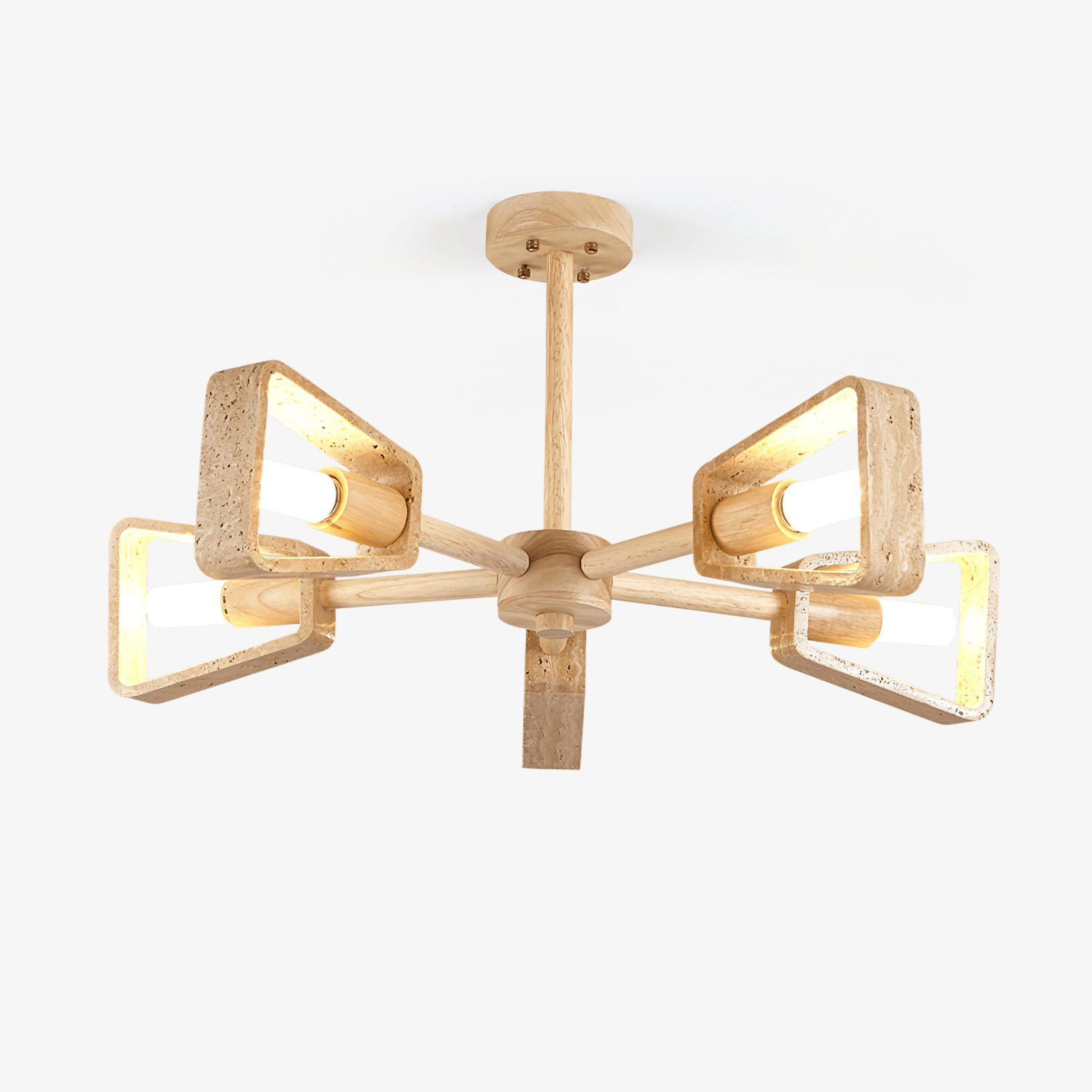 Hedra Travertone Geometric Chandelier - Letslighting