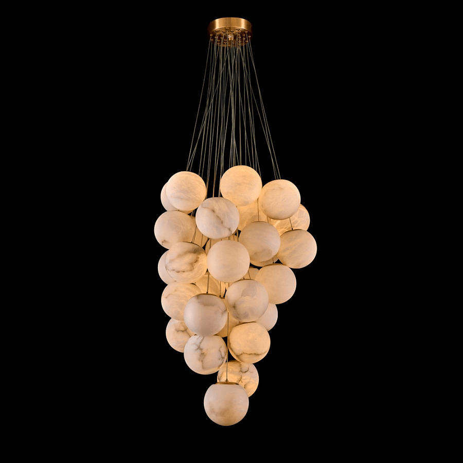 Grapha Cluster Alabaster Globe Chandelier - Letslighting