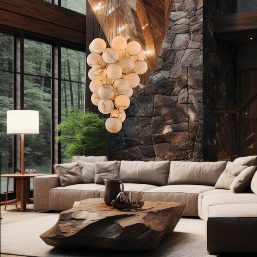 Grapha Cluster Alabaster Globe Chandelier - Letslighting