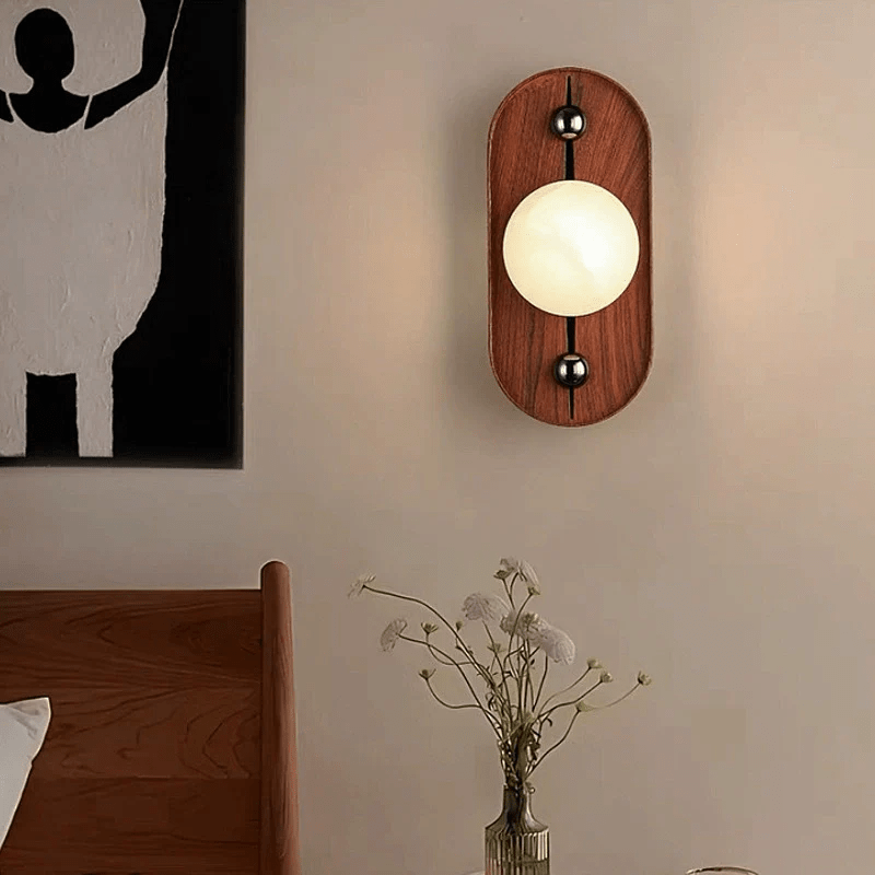 Orlin Alabaster Wood Wall Sconce - Letslighting