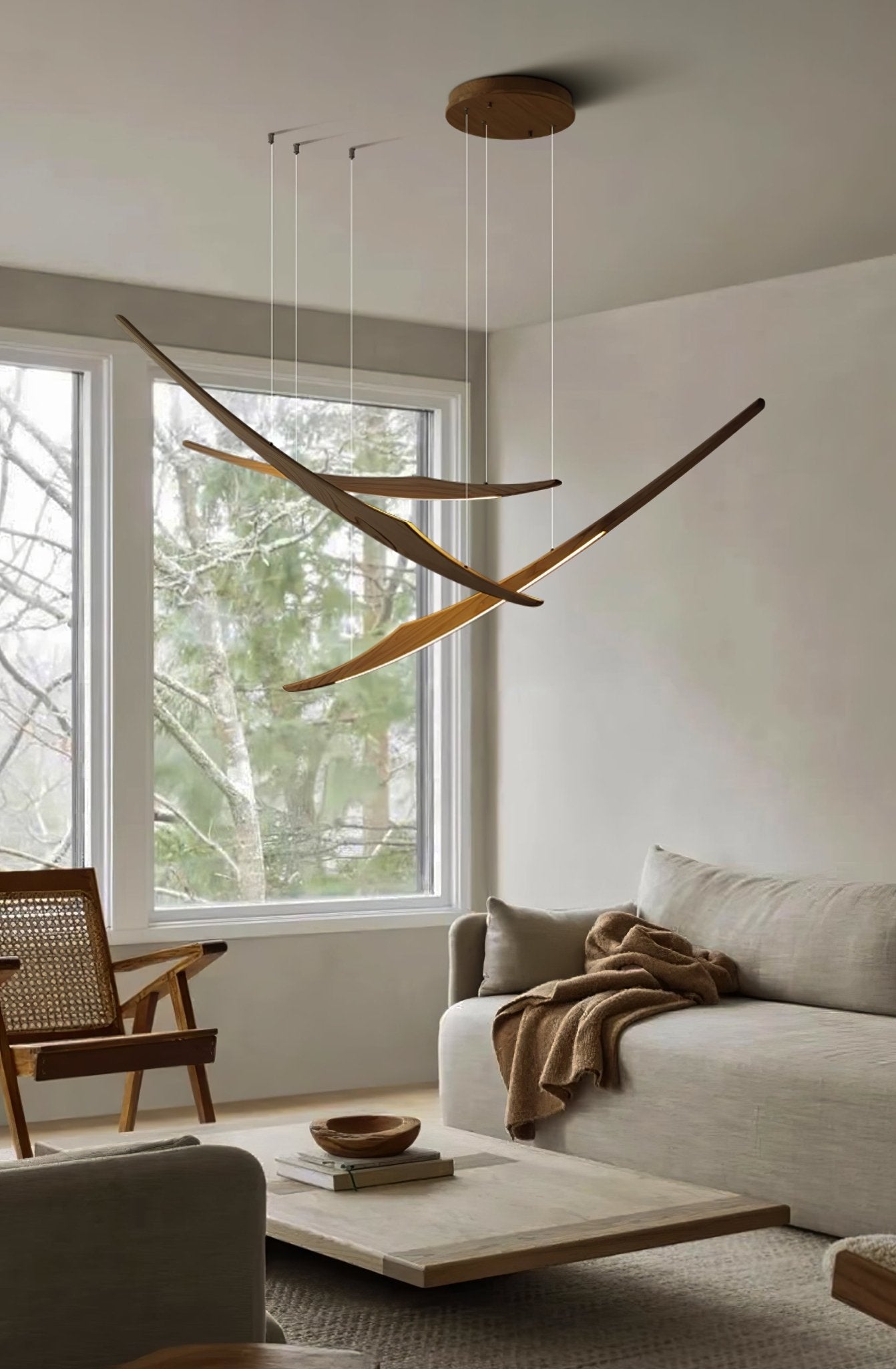 Skytrace Suspension Élégante Minimaliste en Bois