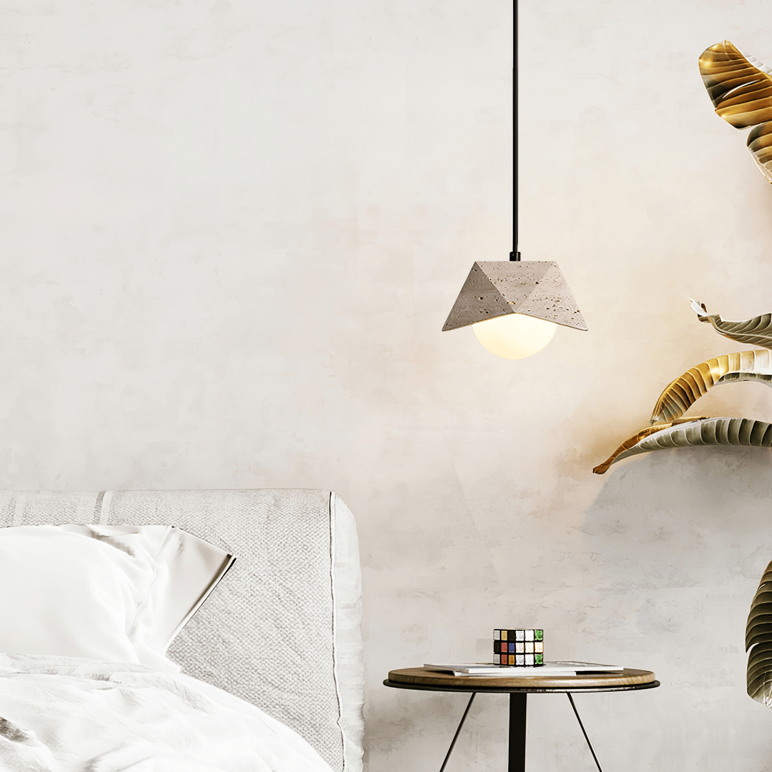 Kaelo Suspension Minimaliste en Travertin