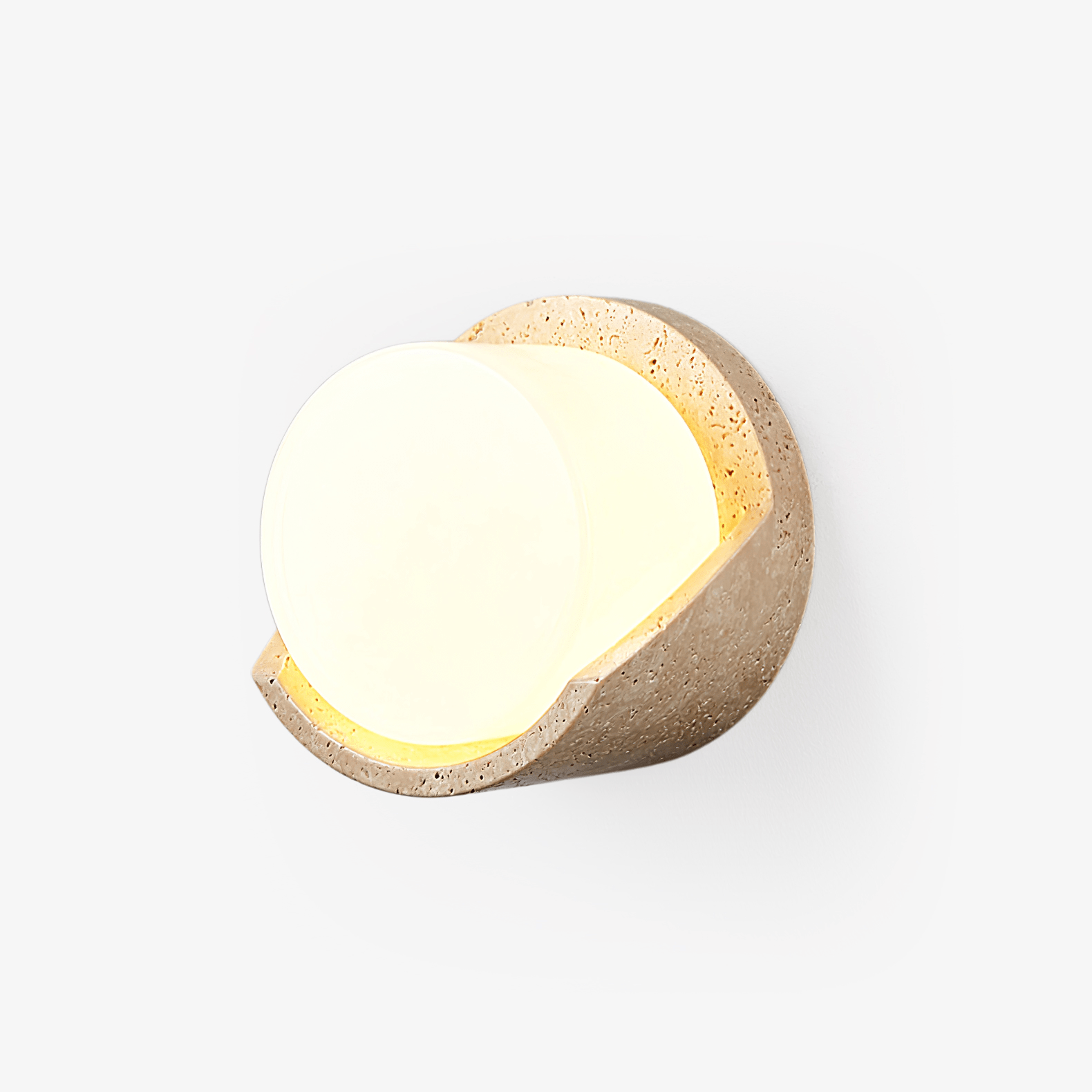 Linus Naturel Travertin Bois Suspension Lampe