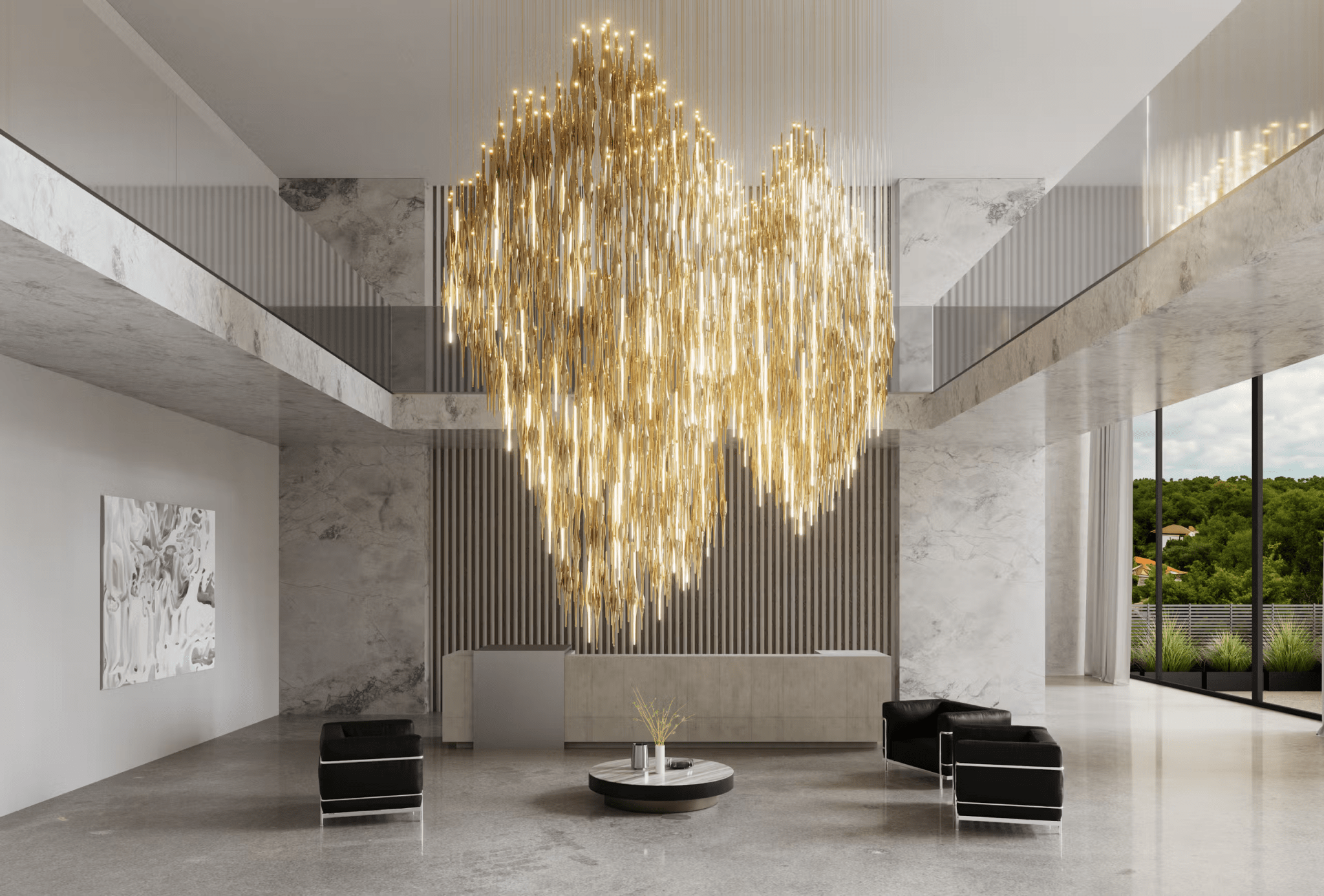 Vitara Luxe Métal Verre Suspendu Personnalisable Lustre