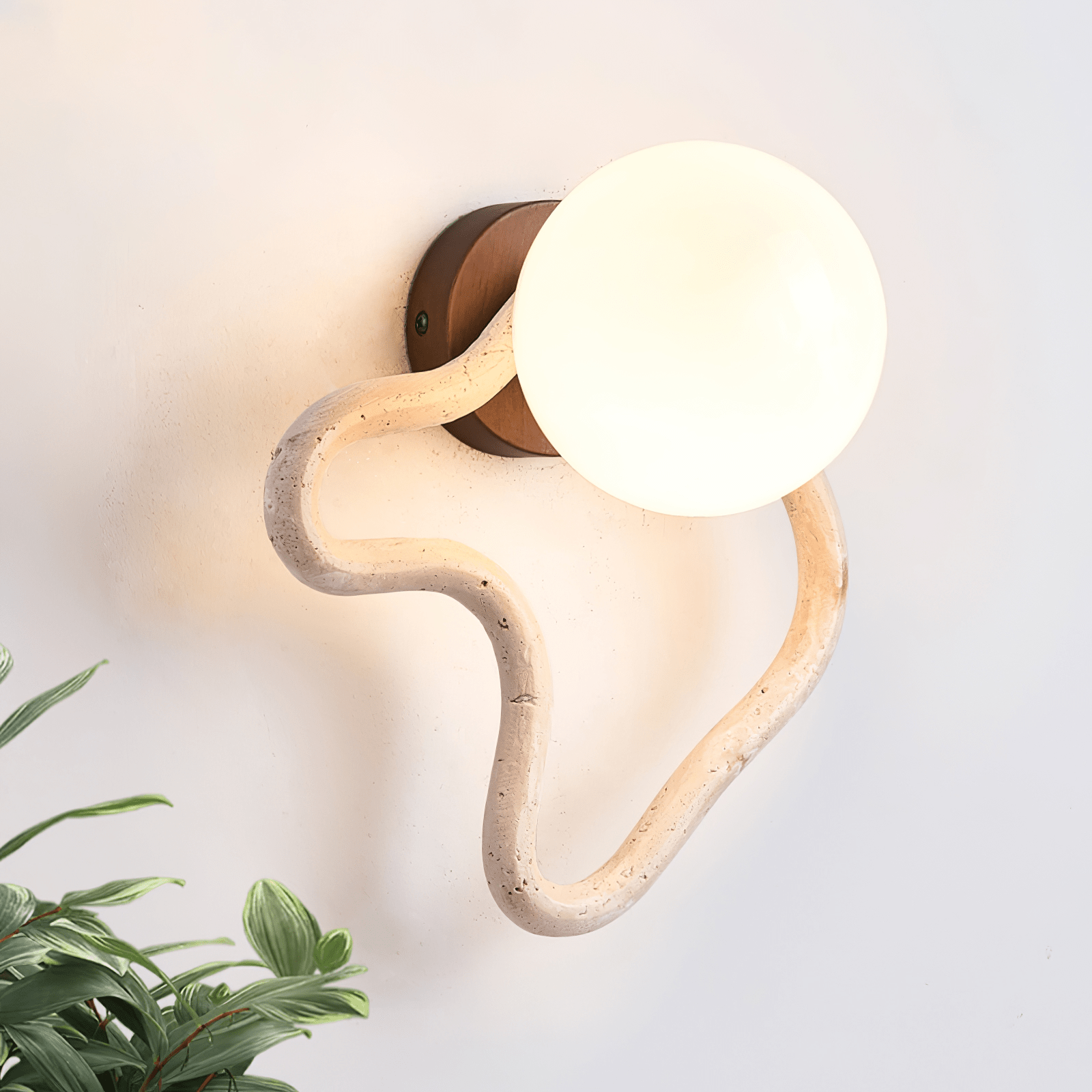 Serpentine Moderne Minimaliste Travertin Applique Murale