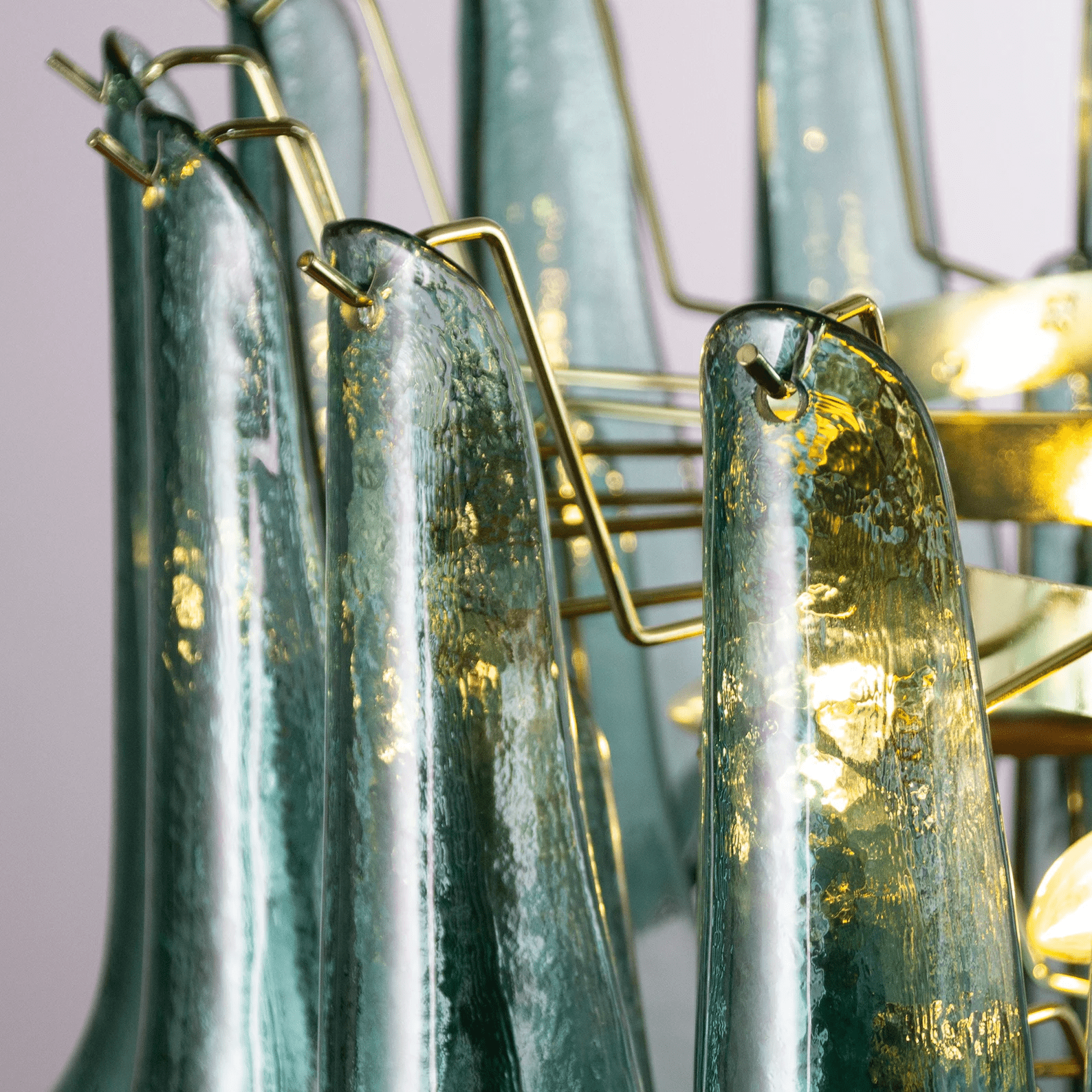 Petali Minimaliste Moderne Verre Métal Lustre