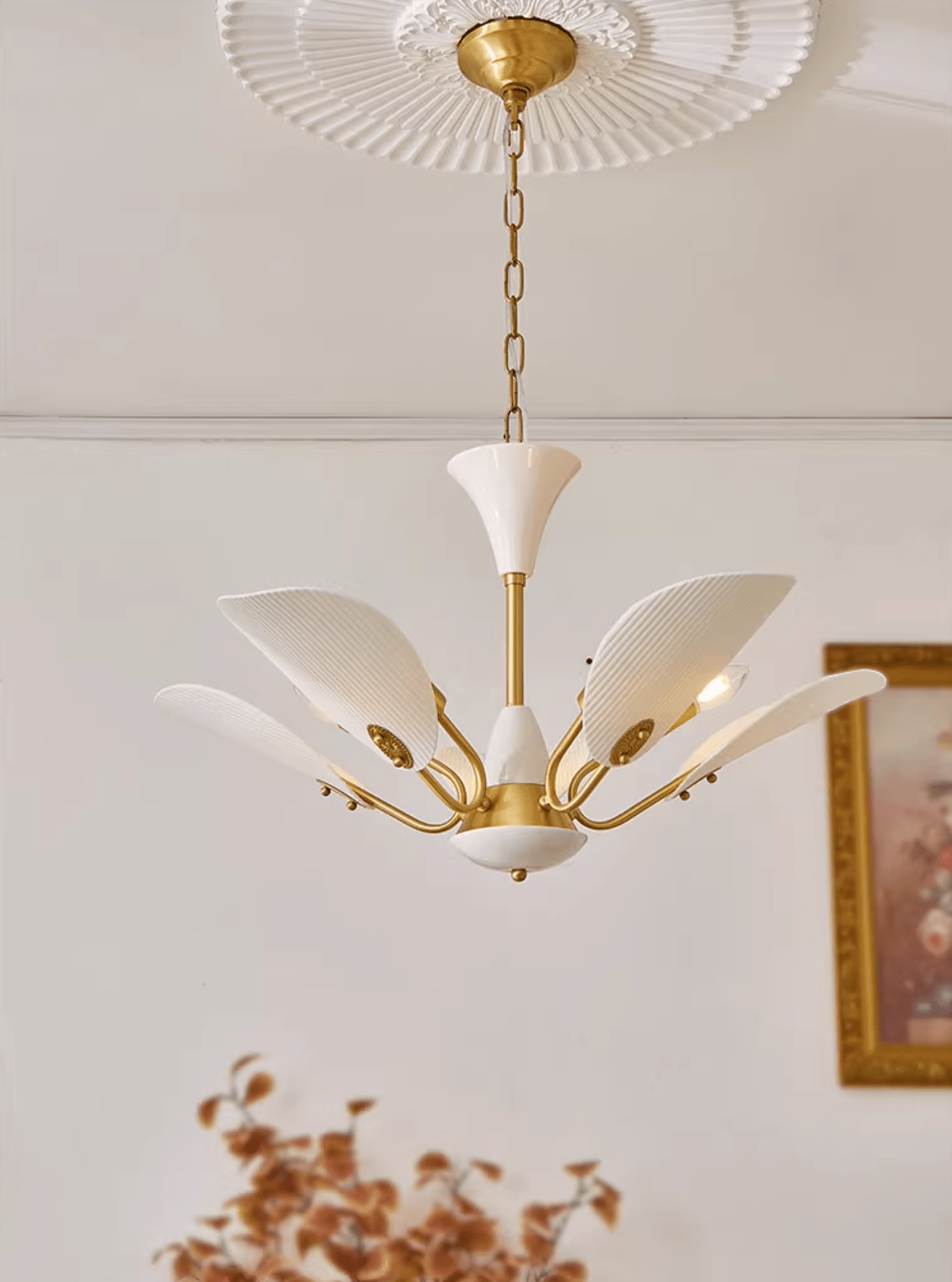 Liora Blossom Metal Ceramics Chandelier