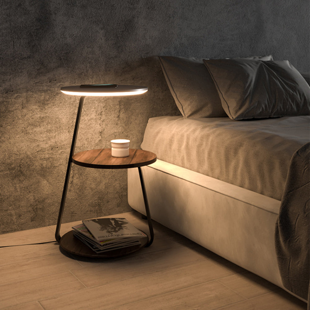 Muto LED Lampadaire Table Moderne, Bois, Salon/Salle à Manger