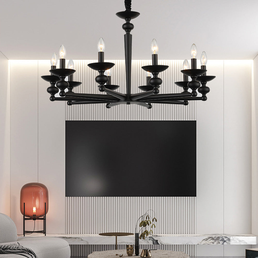 Silva Suspension Bougeoir Rétro, Métal/Verre, Noir, Salon/Salle à Manger