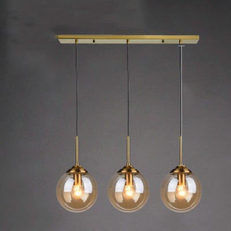 Valentina Luminaires Suspension Verre Transparent Ambre