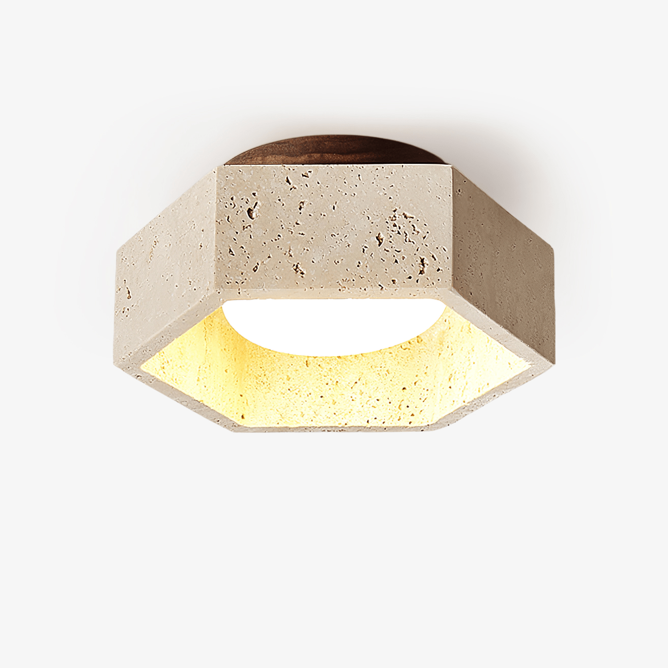 Hexara Travertine Hexagonal Ceiling Light - Letslighting