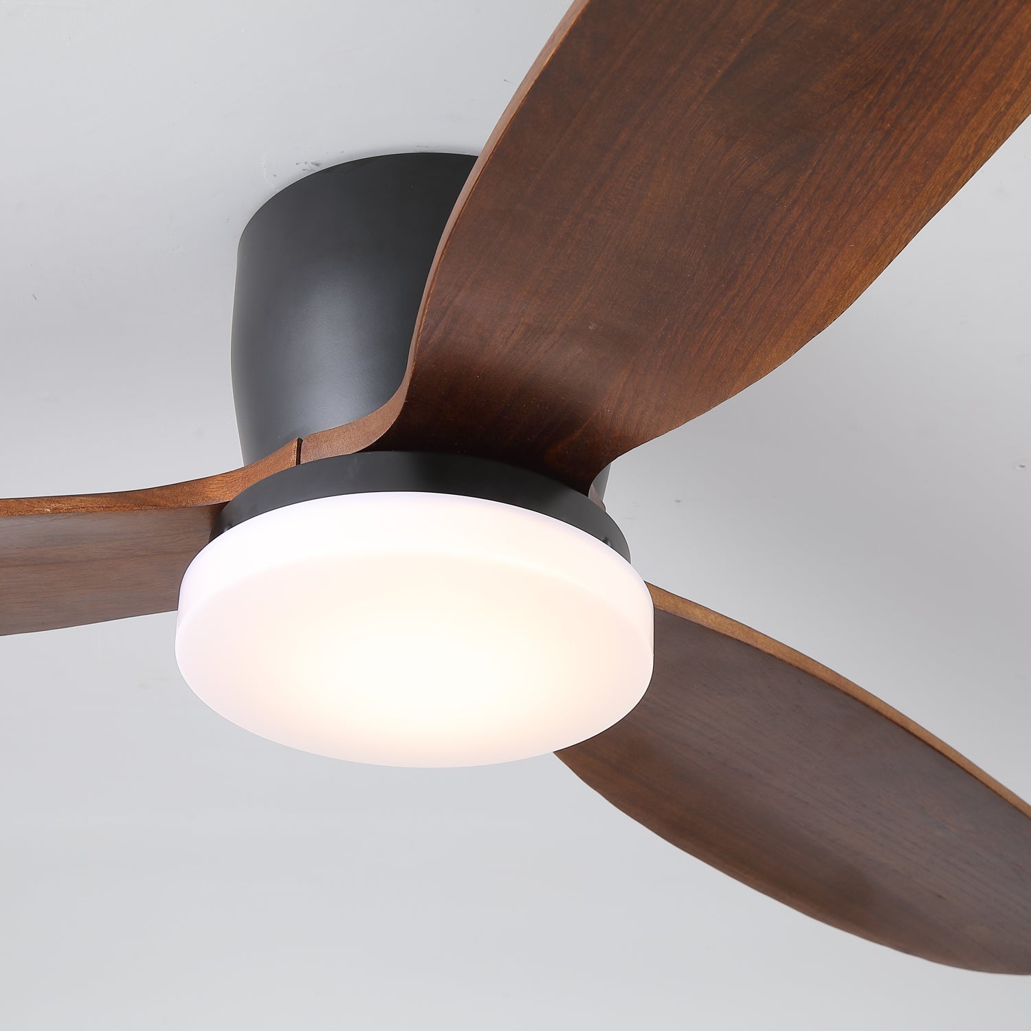 Nocturnus Métal Bois Lumière de Ventilateur de Plafond