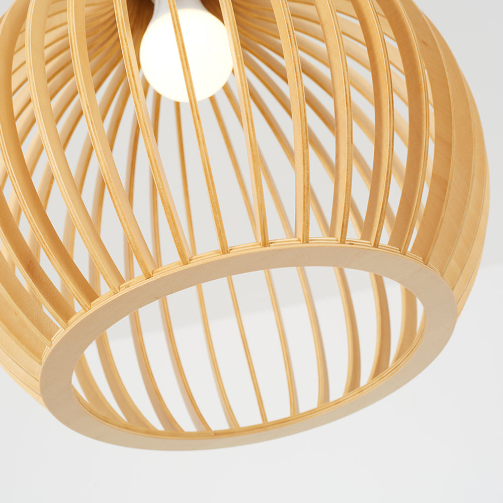 Muto Suspension Design en Bois Sculpté Naturel Salle à Manger