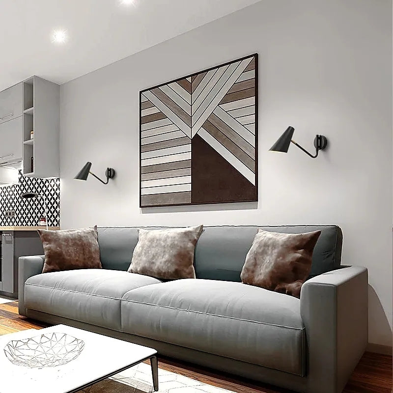 Epoch Applique Murale Rétro, Noir/Blanc/Doré, Chambre