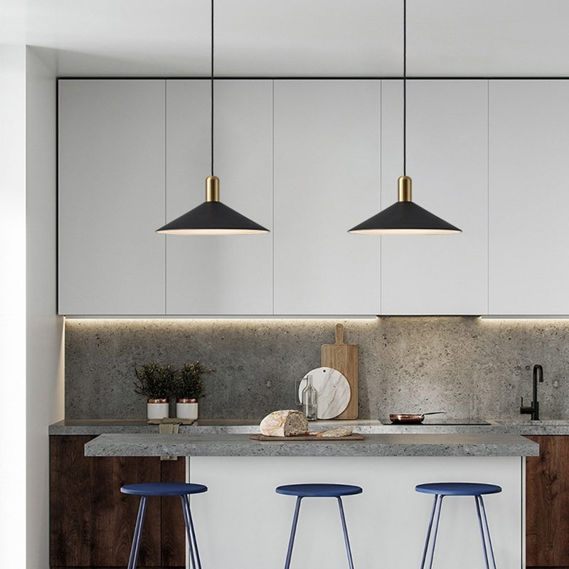 Arisha Suspension Moderne LED Acrylique/Métal, Noir/Blanc/Or, Salon