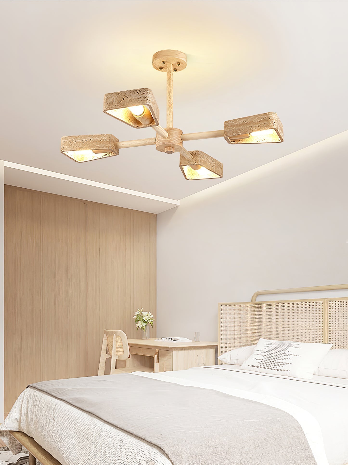 Hedra Travertone Geometric Chandelier - Letslighting