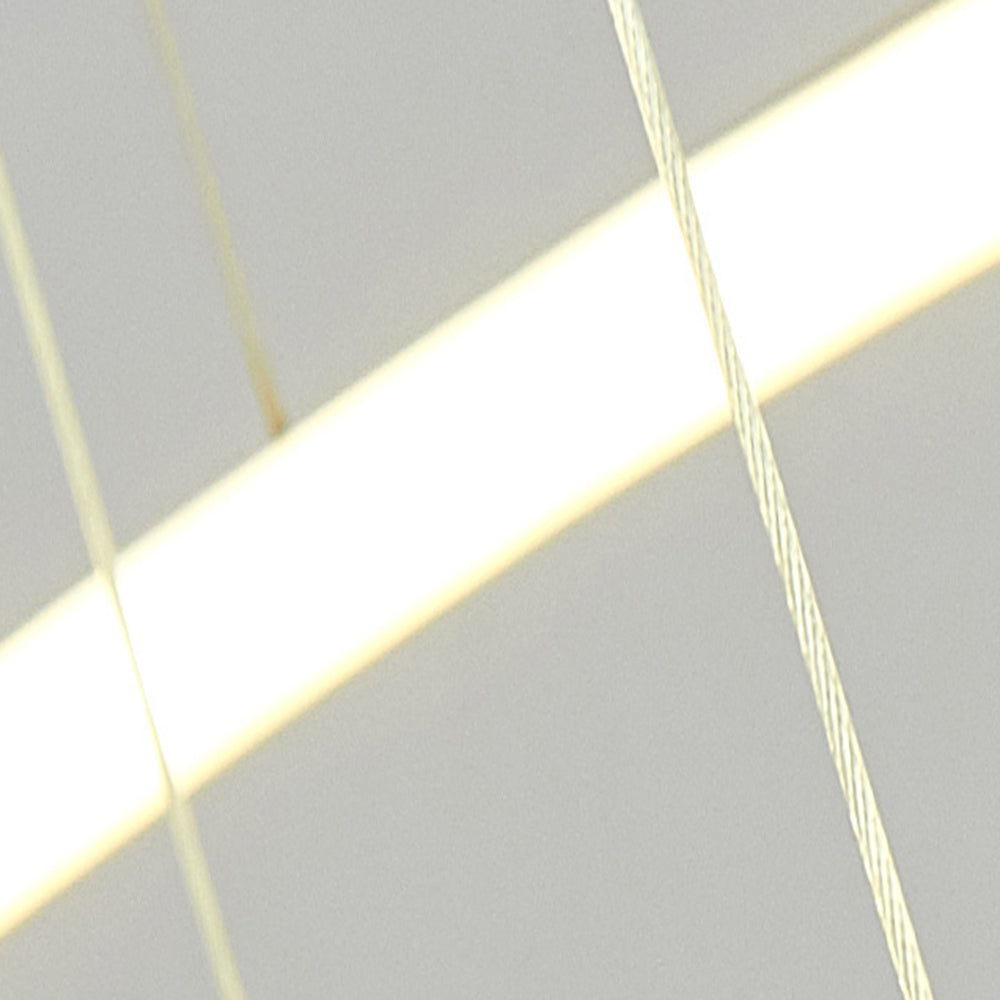 Arisha Grande Design LED Luminaires Suspensions Anneau Moderne Acrylique Doré Salon