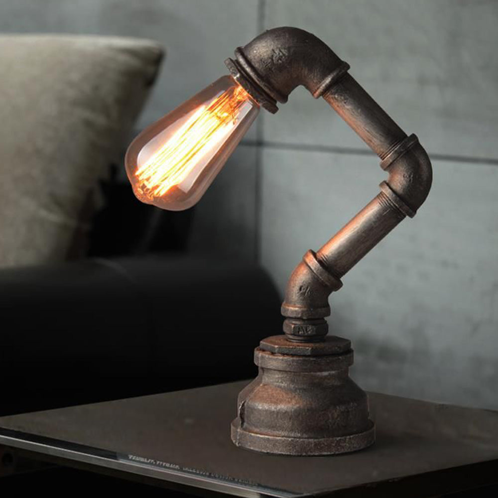 Silva Lampe de Table Sans Fil LED Cylindre Vintage Métal Noir Salon/Chambre à coucher