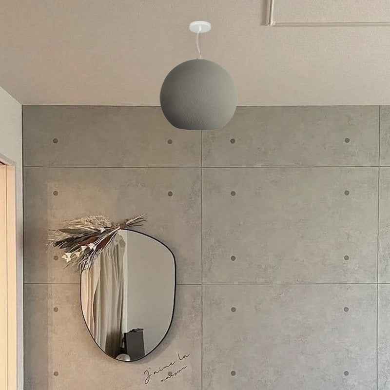 Avi Suspension Boule Minimaliste, Metal/Polystyrène, Blanc/Gris, Salon
