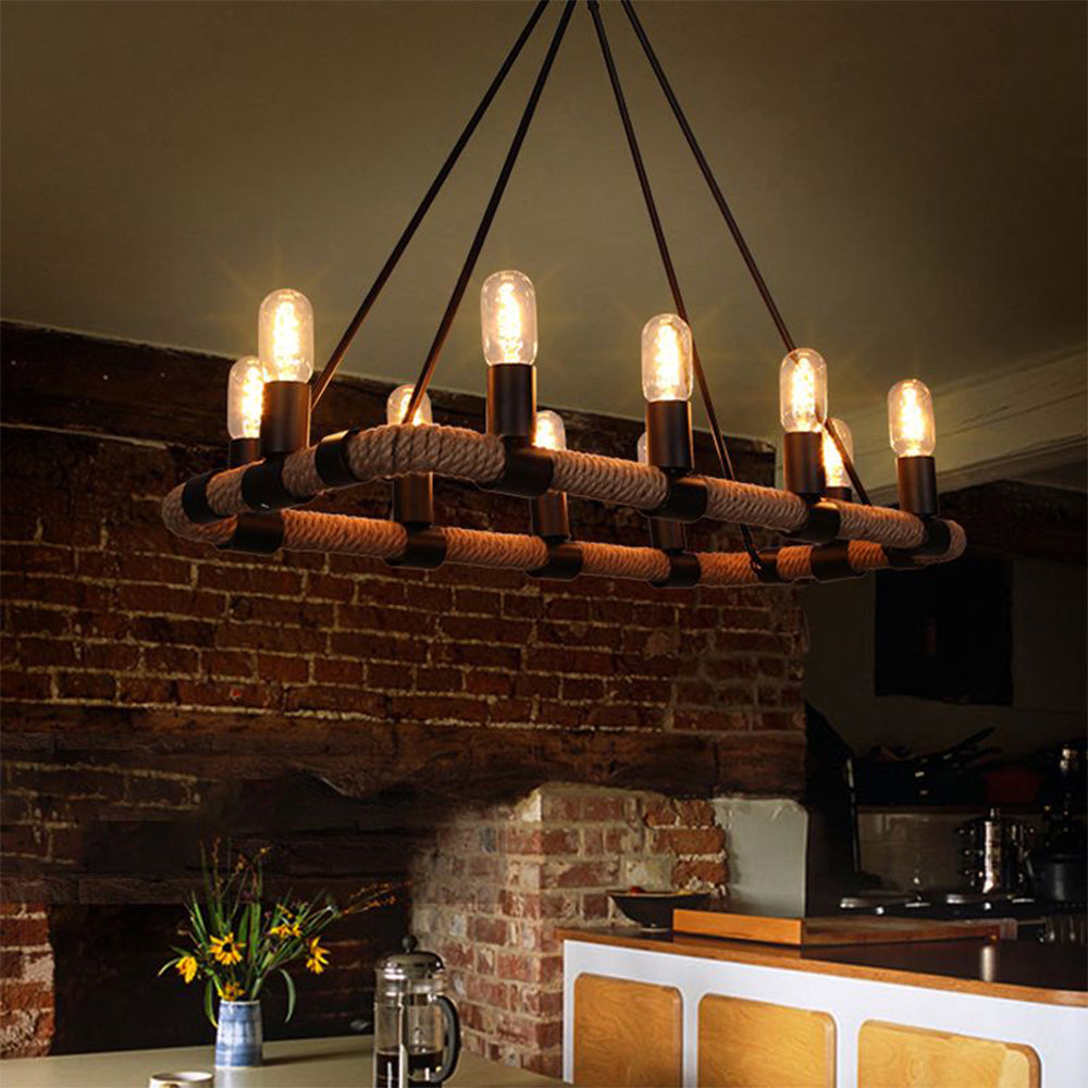 Silva Industrielle LED Luminaires Suspensions Rétro Métal Noir Salon/Chambre à Coucher