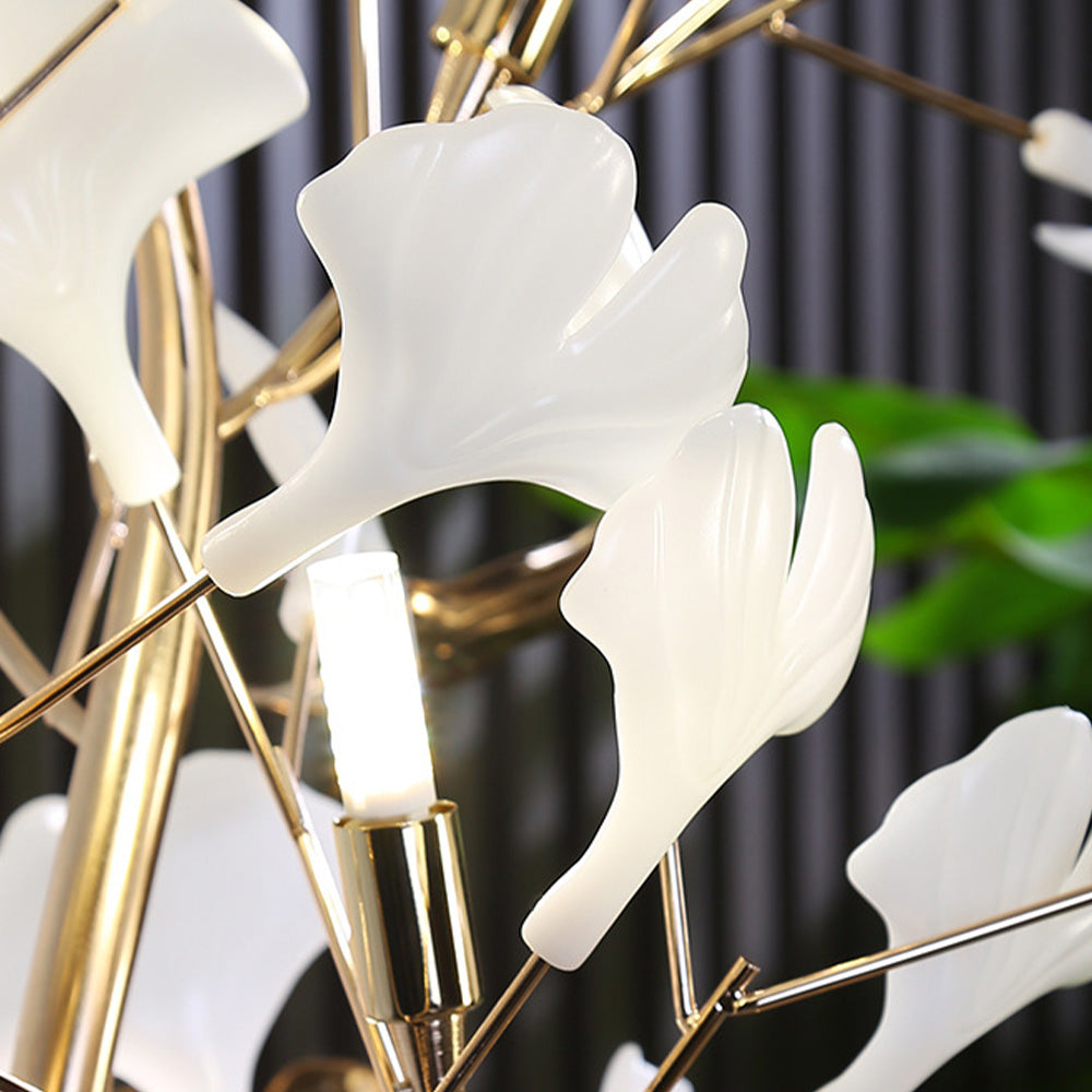 Olivia Lampadaire Arbre Feuille Vintage Art Deco Porcelaine Blanc Salon/Chambre à Coucher