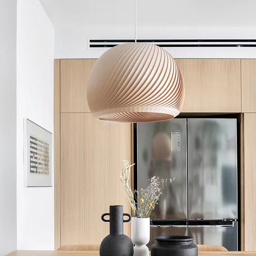 Muto Suspension Globe Naturel, Bois/Metal, Marron/Bois, Salon