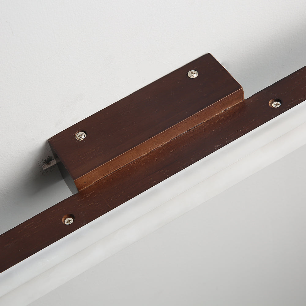 Arisha Applique Murale Miroir Linéaire Minimaliste, Bois, Noyer, Salon