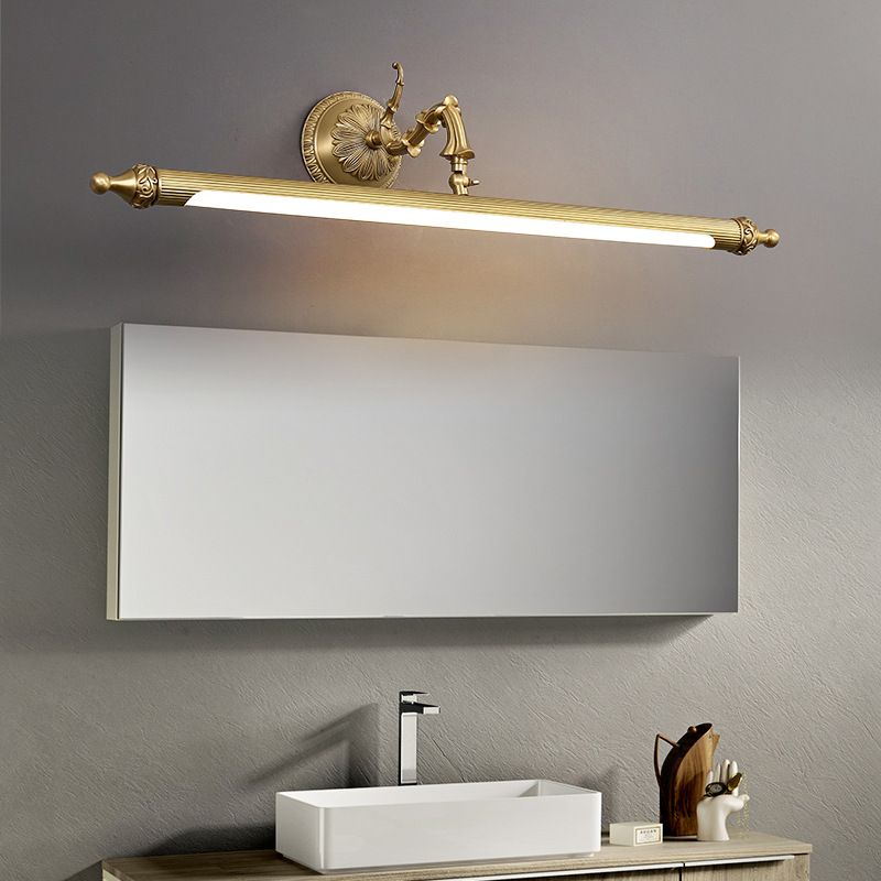 Ray Moderne LED Applique Murale à Miroir Vintage Métal/Acrylique Or Salle de Bain