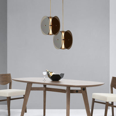 Valentina Suspension Rond LED Simplicité Noir Métal/Verre Chambre à Coucher