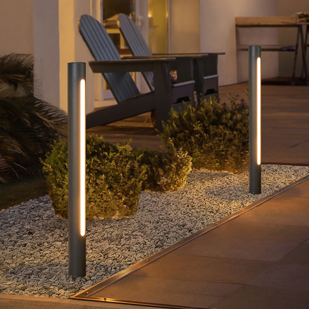 Ray Minimaliste LED Lampadaire Noir Métal/Acrylique Extérieur