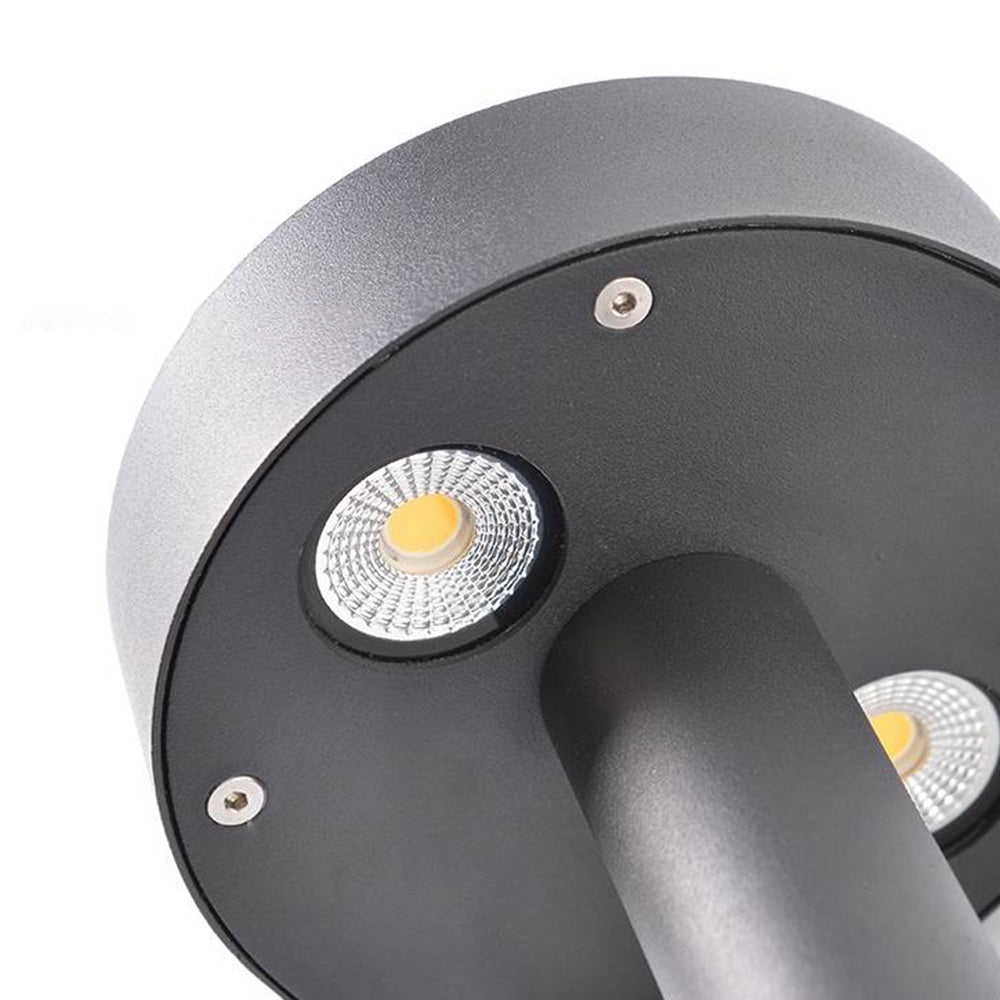Ray Rond Moderne LED Lampadaire Extérieure Noir Métal/Verre Allée