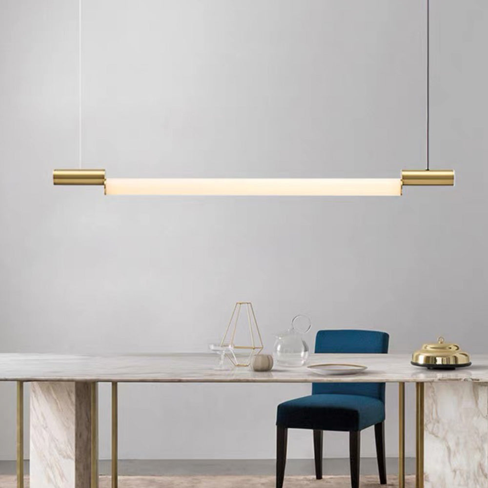 Ray Suspension Linéaire Minimaliste, Aluminium/PVC, Or, Salon