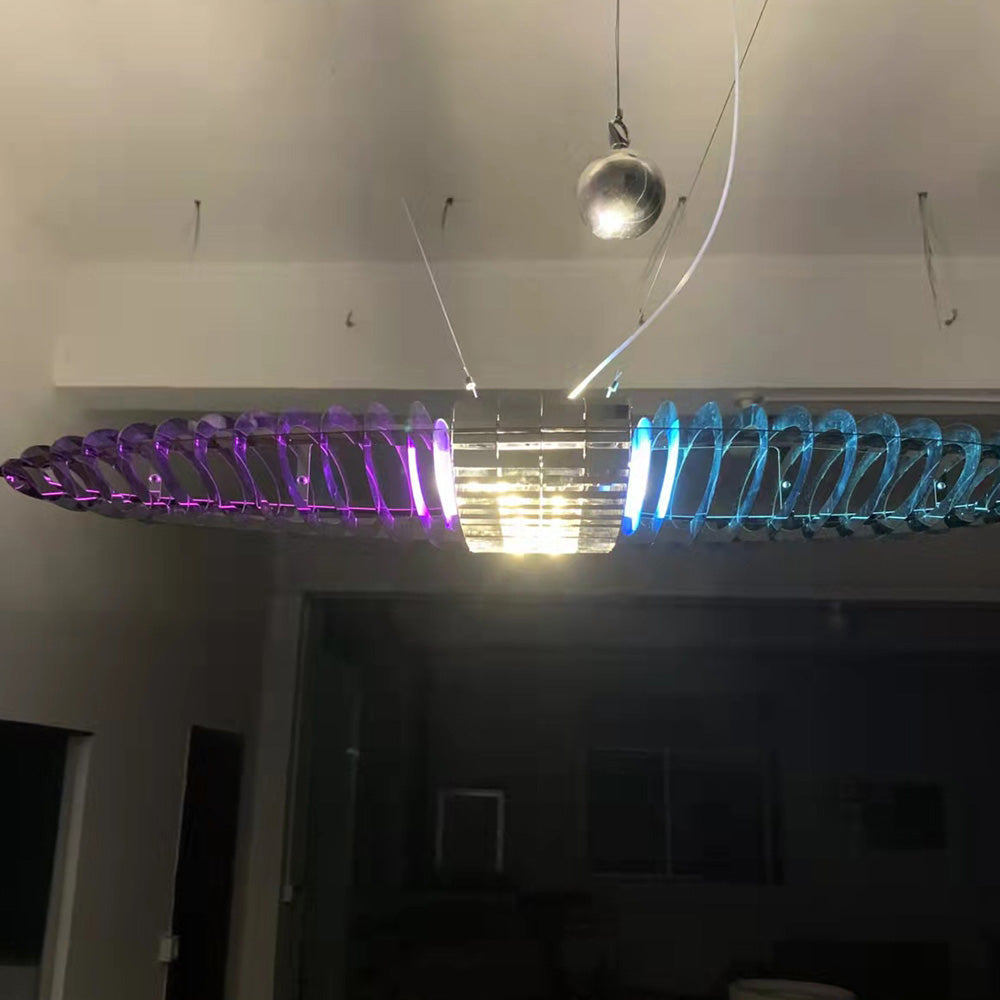 Arisha Suspension Feuille Contemporaine, Acier Inoxydable/Acrylique, Chambre
