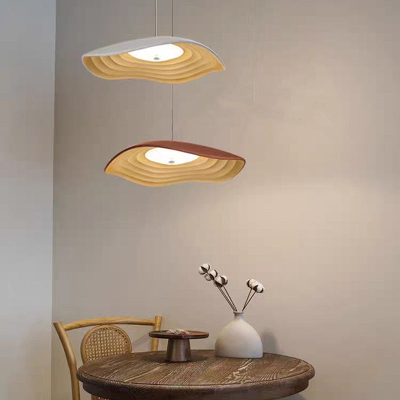 Arisha Suspension Ronde Nordique, Résine, Blanc/Orange/Noir, Salle à Manger/Cuisine