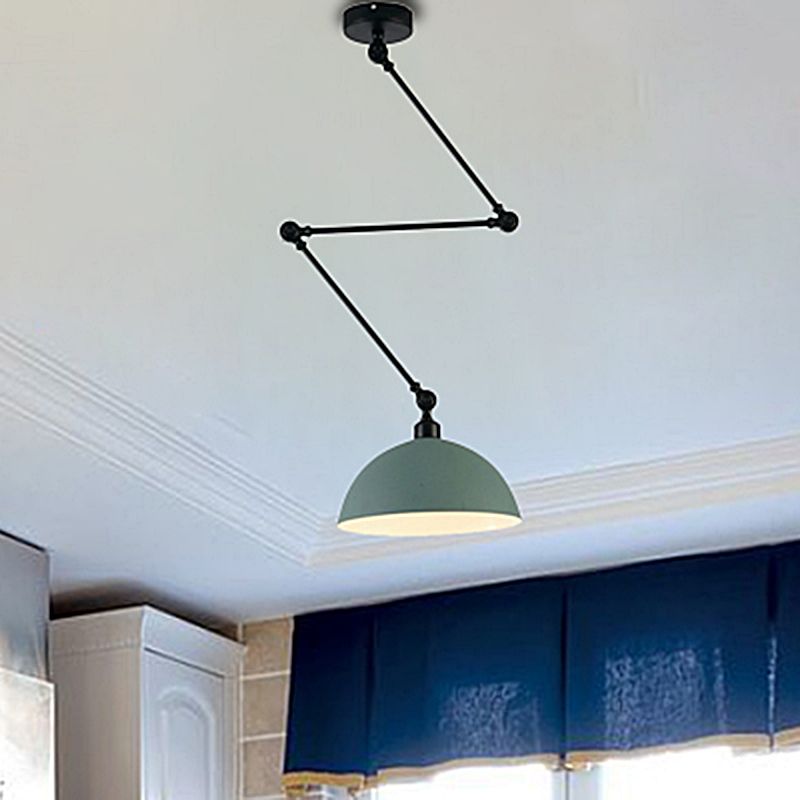 Aria Dôme Moderne LED Suspension Noir/Vert Métal Chambre à coucher