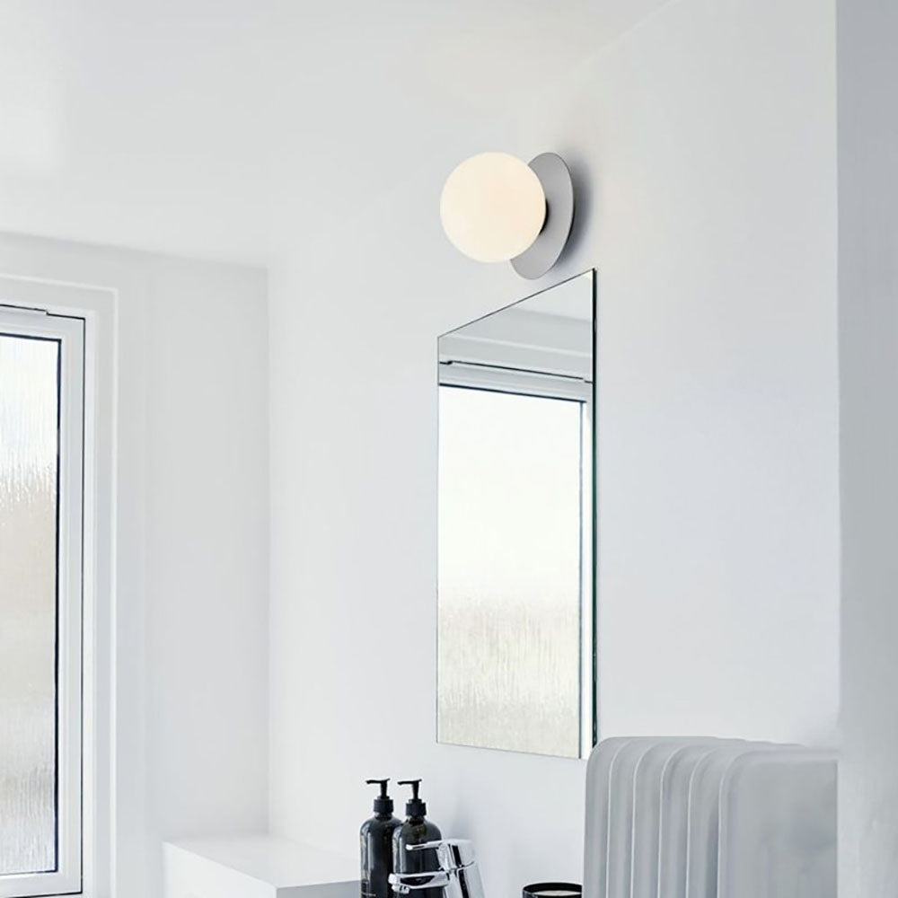 Valentina Applique Murale Globe Moderne Design LED Métal Verre Noir/Or Salle de Bain
