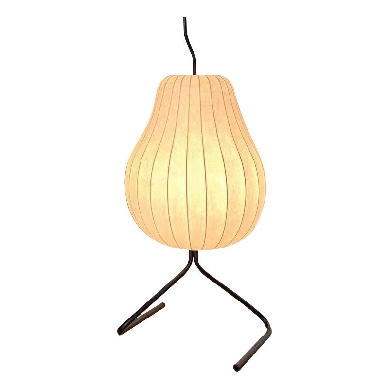 Ritta Lampadaire Poire Art Deco, Métal/Tissu, Beige, Salon