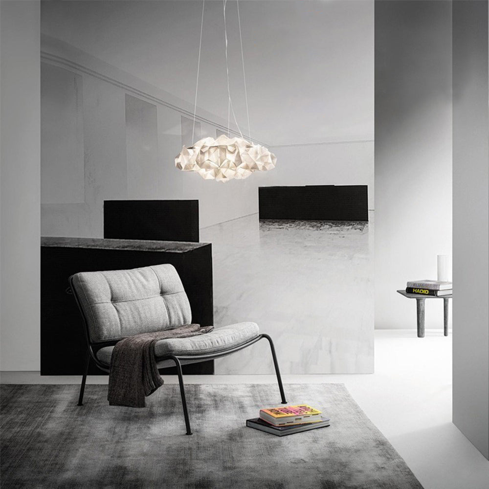 Arisha Suspension Irrégulier Géométrique, Metal/Acrylique, Blanc/Noir, Chambre